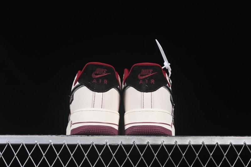 Nike Air Force 1 '07 Low Dior Collaboration Burgundy Low-Top Casual Sneakers - KK1988-046