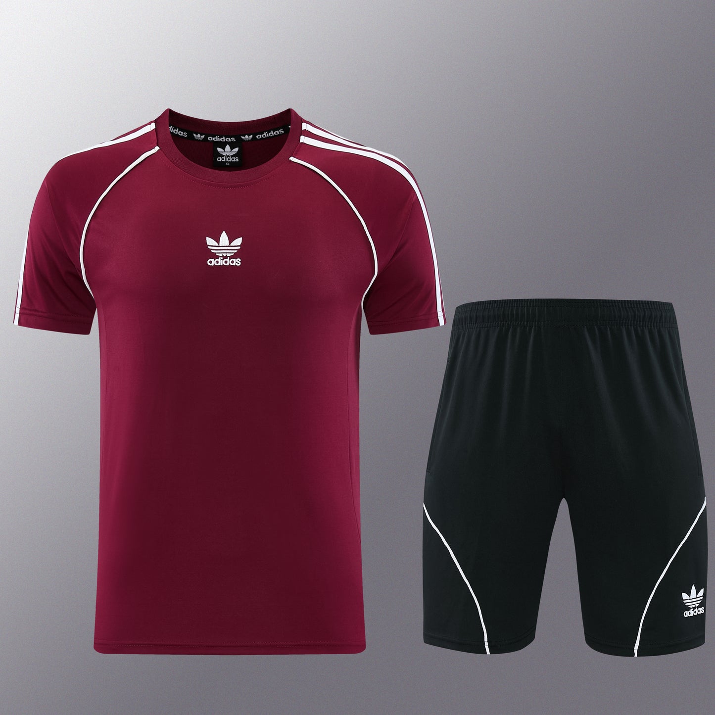 AD15 maroon shorts suit S-2XL