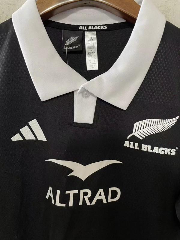 2026 New Zealand All Blacks Black with White Collar Jersey