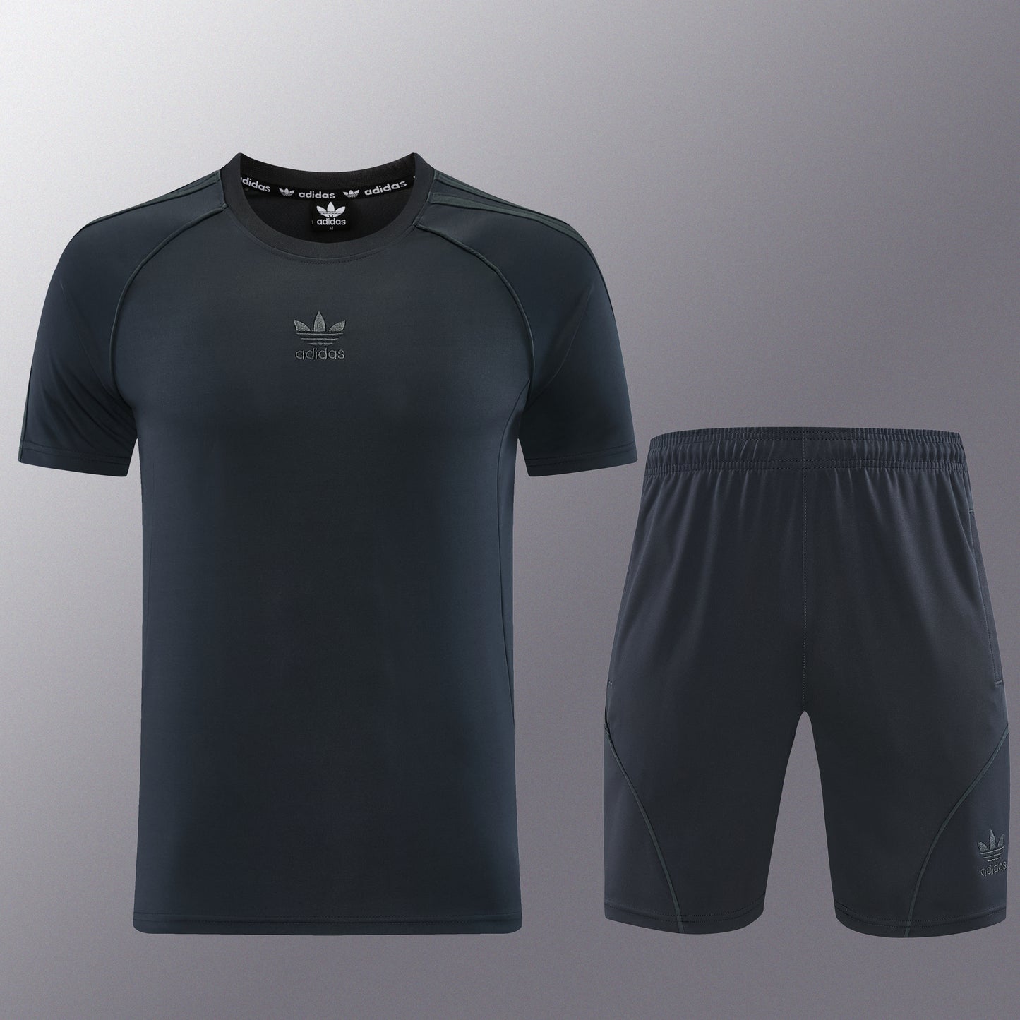 AD15 dark gray shorts suit S-2XL