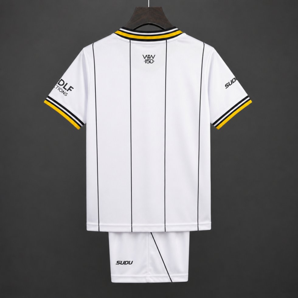 26/27 Kids Wolverhampton Wanderers Wolves Away White Jersey Kit