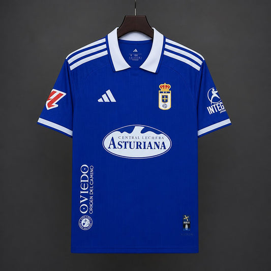 26/27 Real Oviedo Home Blue with White Collar Jersey