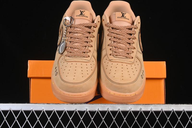 Nike Air Force 1 '07 Low LV Collaboration Wheat Print Casual Sneakers - DK0188-082