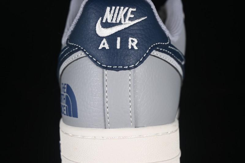 Nike Air Force 1 '07 Low The North Face Collaboration Grey Blue Double Swoosh Casual Sneakers - XS1958-520