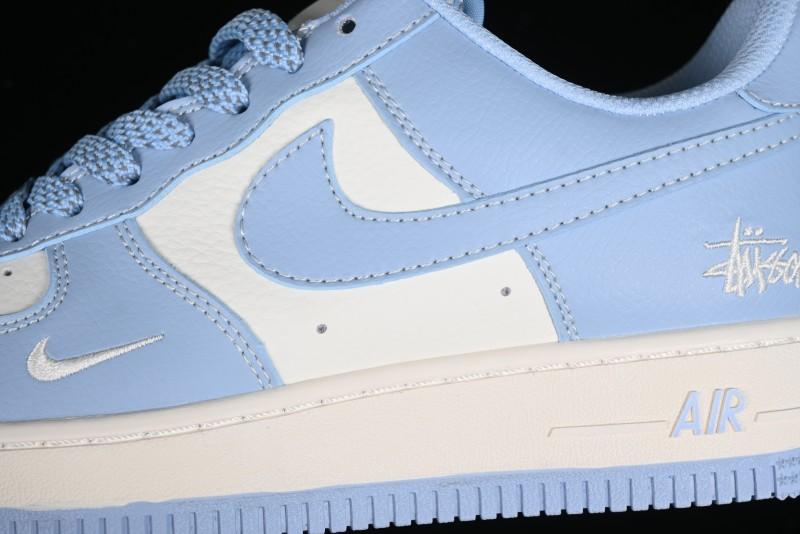 Nike Air Force 1 '07 Low Stussy Collaboration - Sky Blue Low-Top Casual Sneakers - BB9599-201