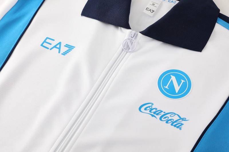 25/26 SSC Napoli White  Full zipper Jacket Tracksuit+ long pants