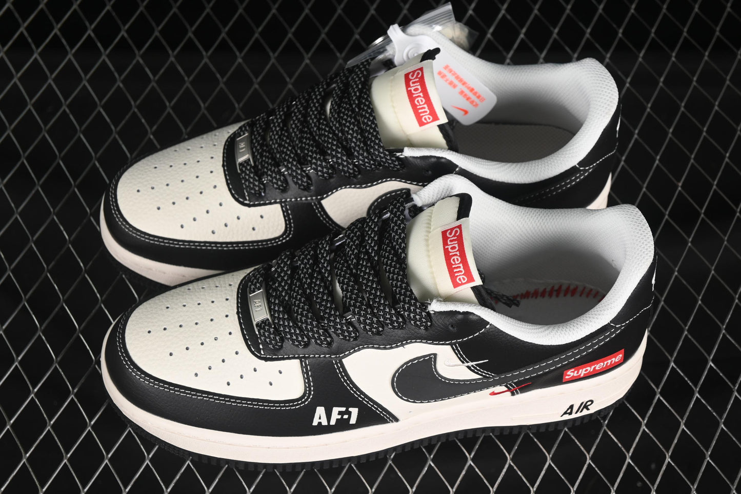 Nike Air Force 1 '07 Low Supreme Casual Sneakers in Beige Black - HH7518-053