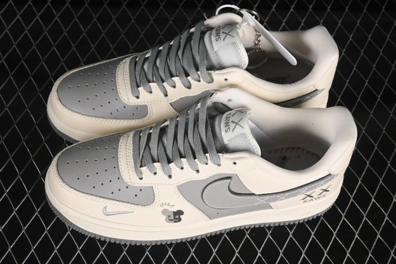 Nike Air Force 1'07 Low Kaws Collaboration Beige Grey Casual Sneakers - KK1988-078