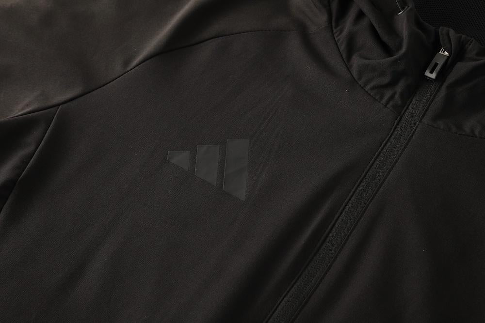 25/26 Adidas Black Hoodie Full Zipper Jacket + Long Pants