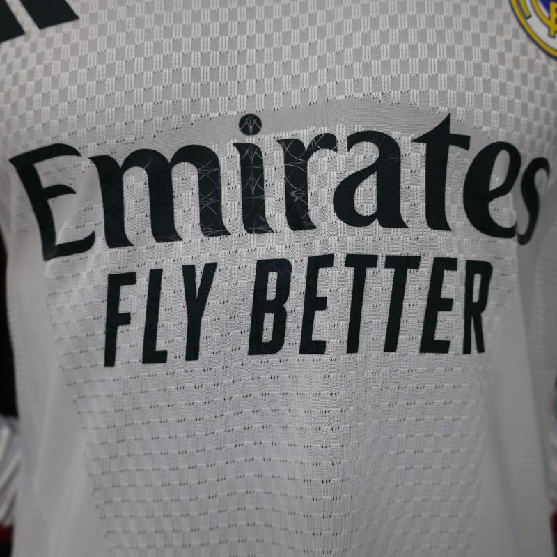 Player Version 26/27 Real Madrid White with Burgundy Stripe Long Sleeve Home Jersey