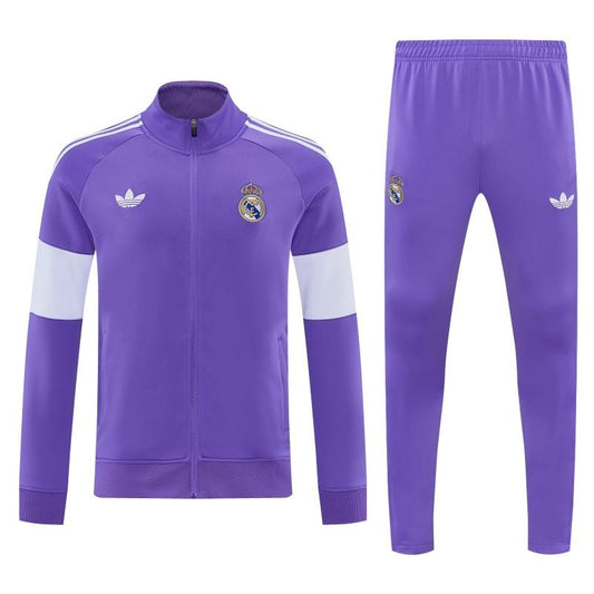 26/27 Real Madrid  Purple Full Zipper Jacket Tracksuit + Long Pants