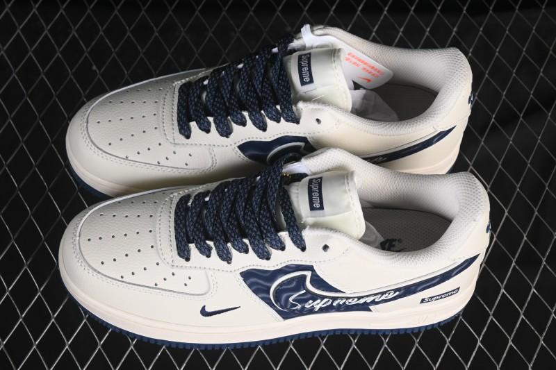 Nike Air Force 1'07 Low Supreme Co-branded Ripple Beige Blue Casual Skate Shoes - XY2025-001