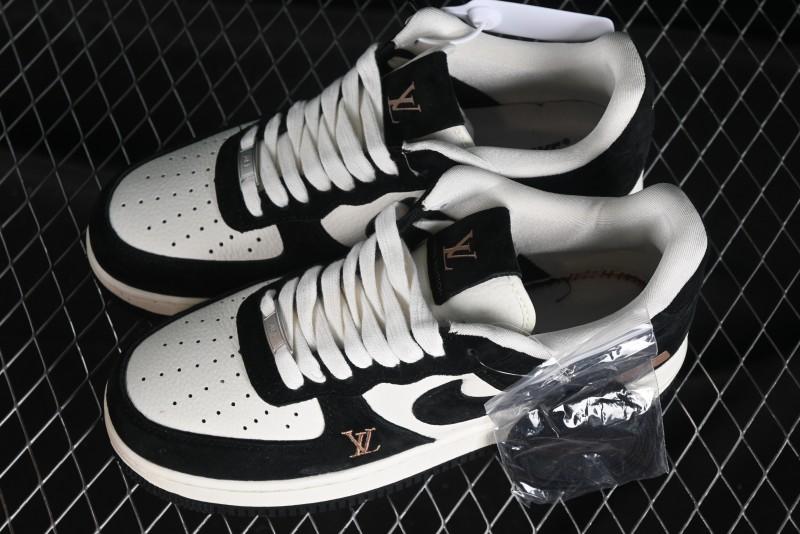 Nike Air Force 1 '07 Low LV Collaboration - Beige Black Pigskin Casual Sneakers - HD1968-010