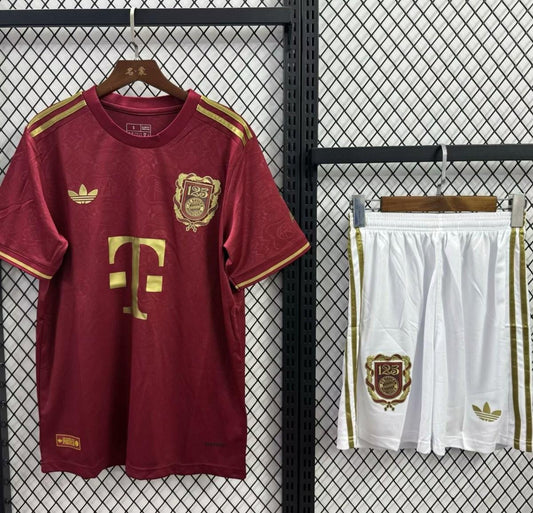 25/26 Kids Bayern Munich 125Th Anniversary Wine Jersey