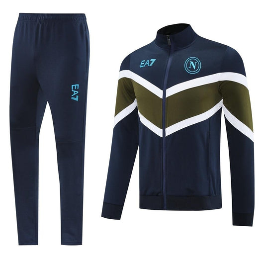 26/27 Napoli Navy Blue  Full Zipper Jacket Tracksuit + Long Pants
