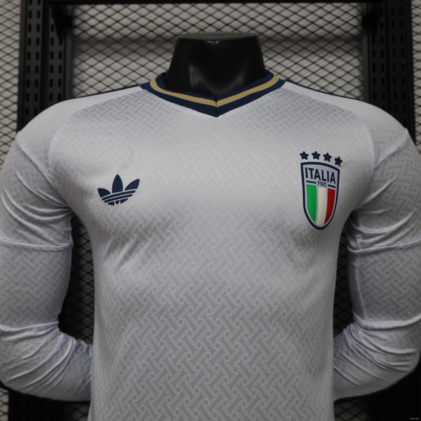 Player Version 2026 Italy Away White  Long Sleeve Jersey