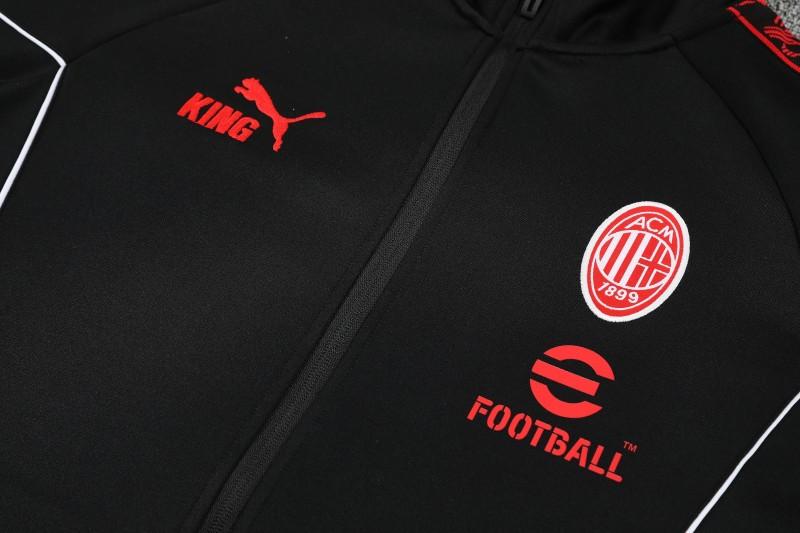 25/26 AC Milan Black Full Zipper Jacket Tracksuit + Long Pants