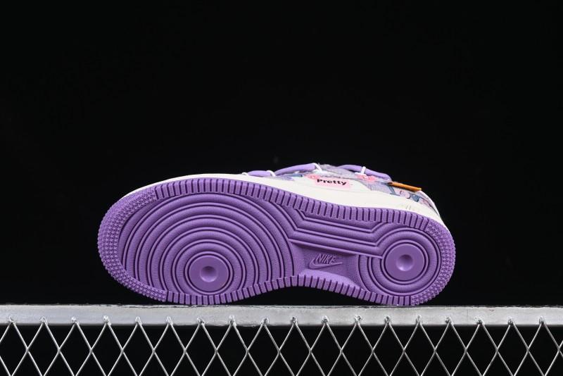 Nike Air Force 1'07 Low "Purple Star" Custom Casual Sneakers - BD7700-220