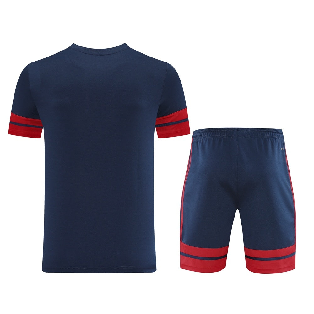 AD10 sapphire blue shorts suit S-2XL
