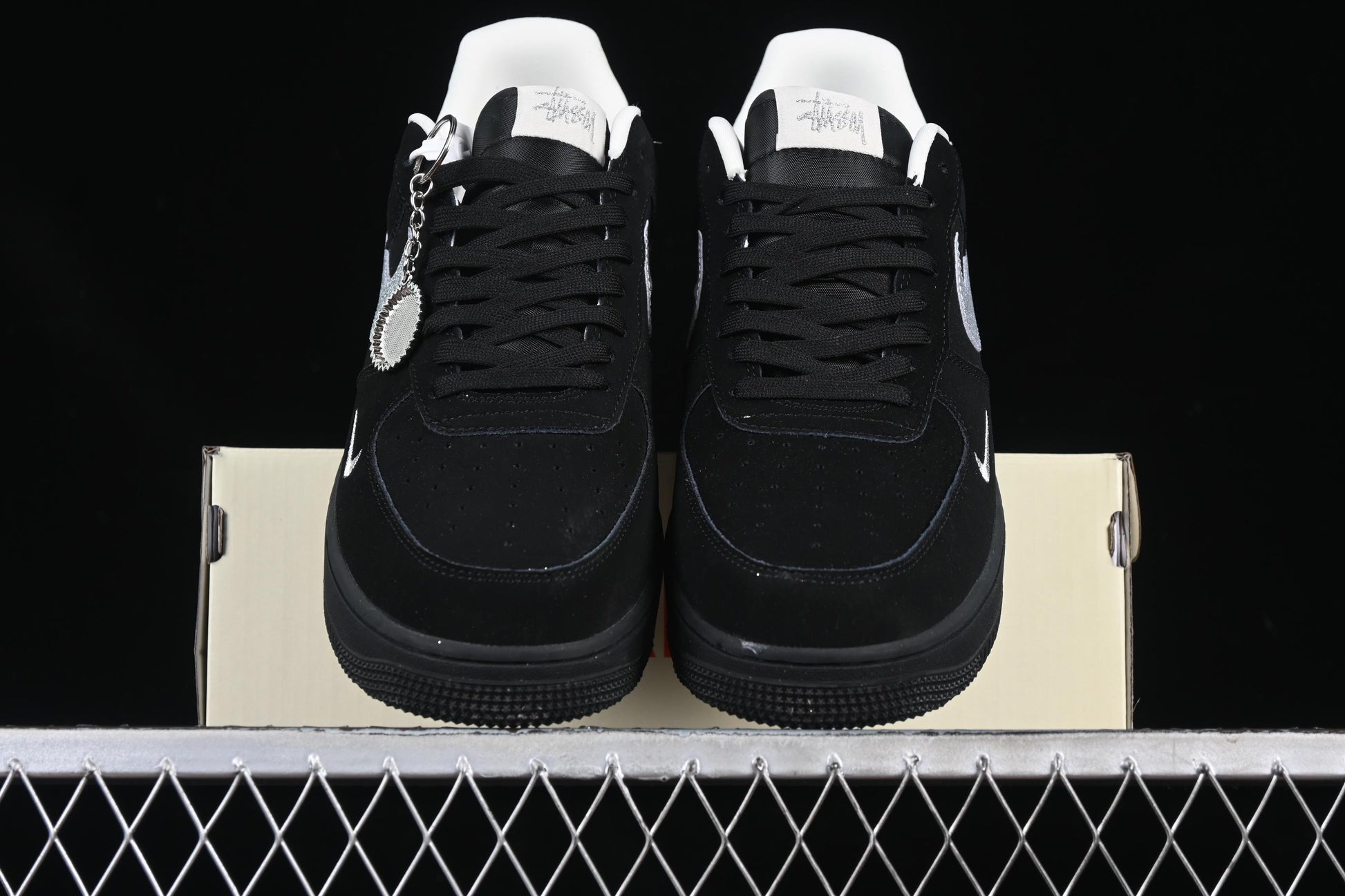 Nike Air Force 1 '07 Low Stussy Collaboration Silver Swoosh Starry Sky Casual Sneakers - DF0188-043