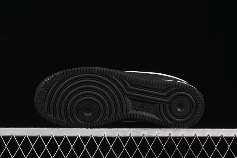 Nike Air Force 1 '07 Low Casual Sneakers in Black & White with Hemp Rope Detailing - ZH0316-073