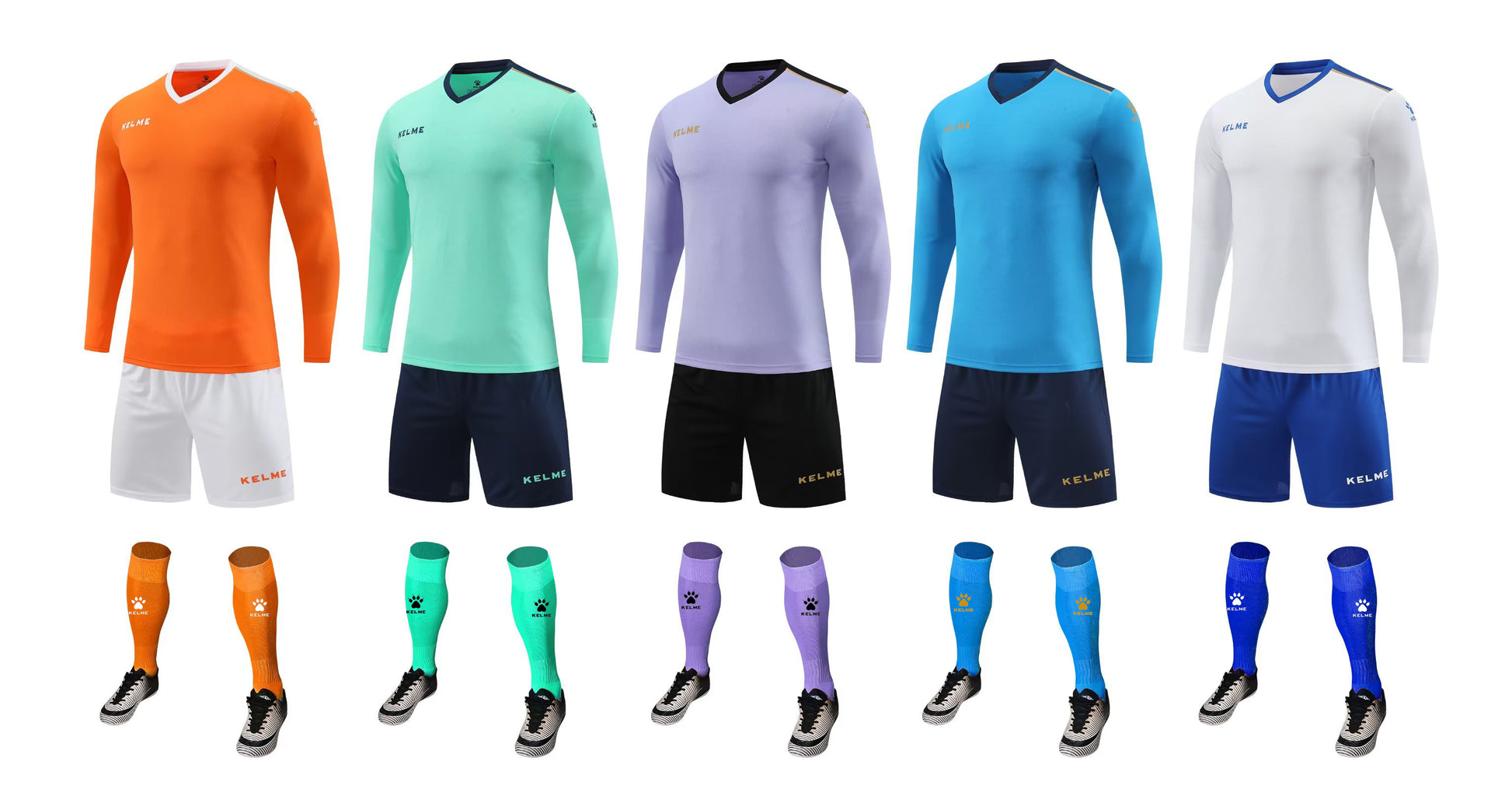 K3288 Kalmei long-sleeved football training uniform 5 colors 3XS-4XL
