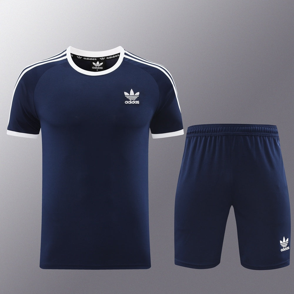 AD07 sapphire blue shorts suit S-2XL