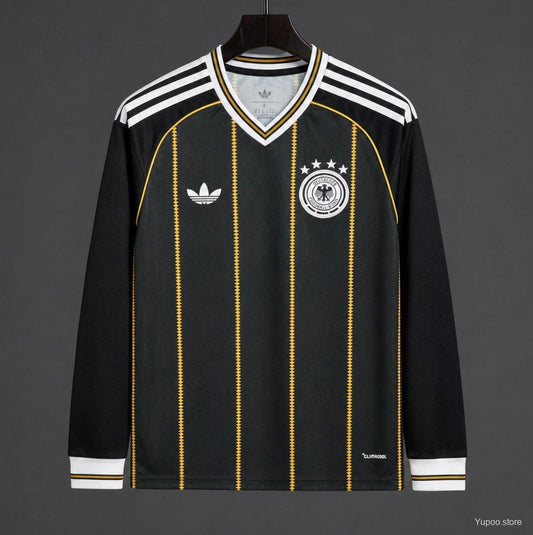 2026 Germany Away Black/Gold Long Sleeve Jersey