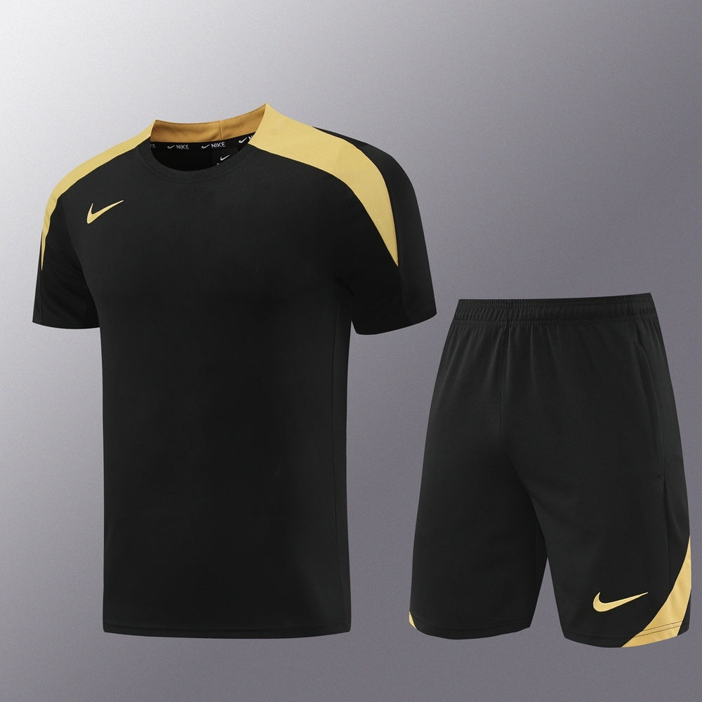 ND05 black gold shorts suit S-2XL