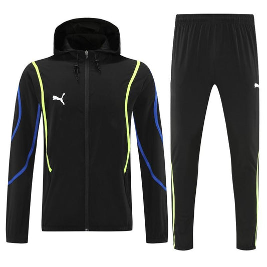 26/27 Puma Black Full Zipper Hooded Jacket Tracksuit + Long Pants