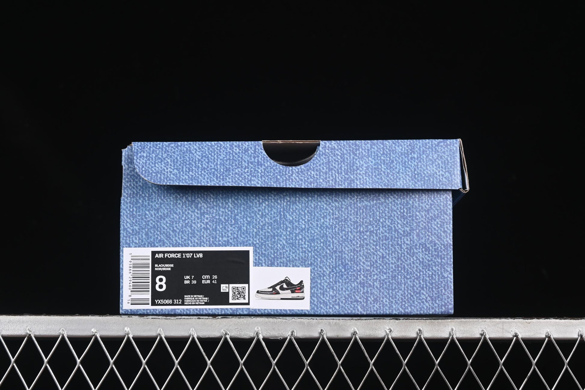 Nike Air Force 1 '07 Low Levi's Collaboration Dual-Tone Black Denim Casual Sneakers - YX5066-312