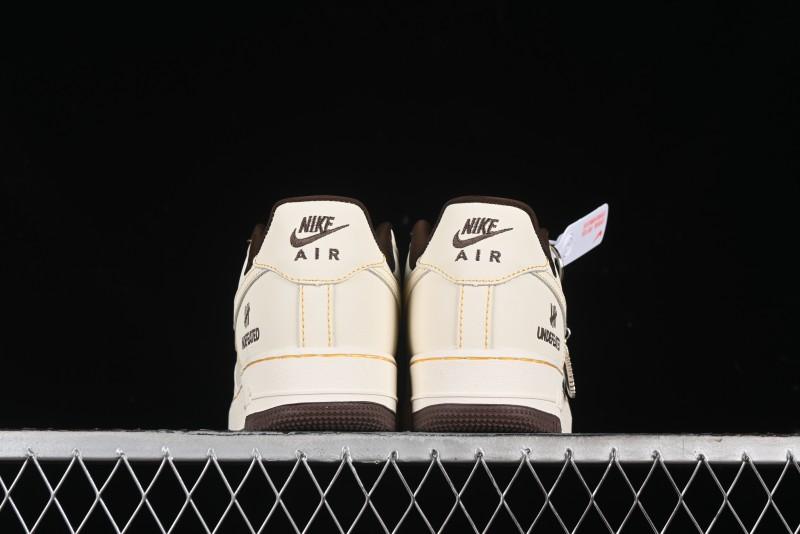 Nike Air Force 1 '07 Low UN Collaboration Casual Sneakers in Off-White with Yellow Stitch - KK3333-002