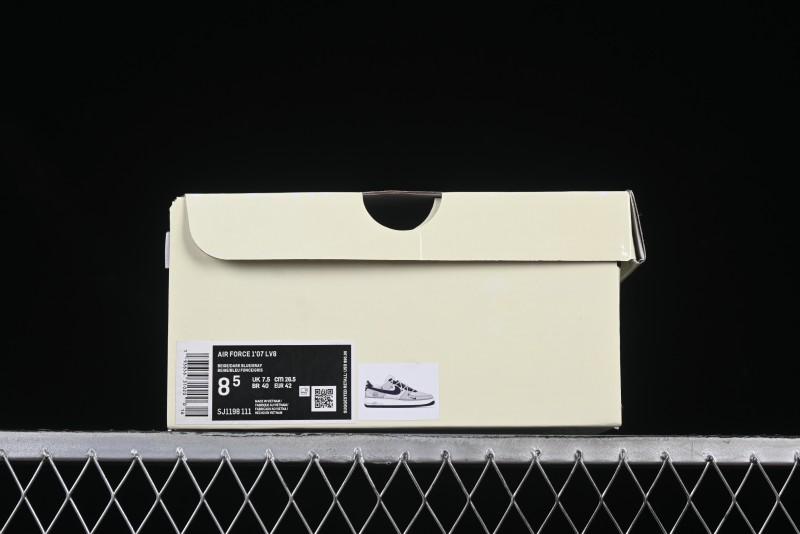 Nike Air Force 1 '07 Low Lightning Collaboration Cement Grey Drawstring Casual Sneakers - SJ1198-111