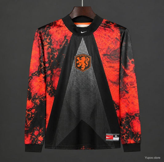 2026 Netherlands Red/Black Long Sleeve Goalkeeper Jersey