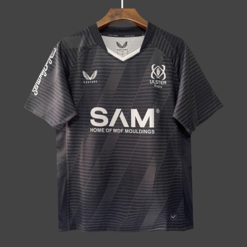25/26 Ulster Rugby Black with Horizontal Stripe Pattern Jersey