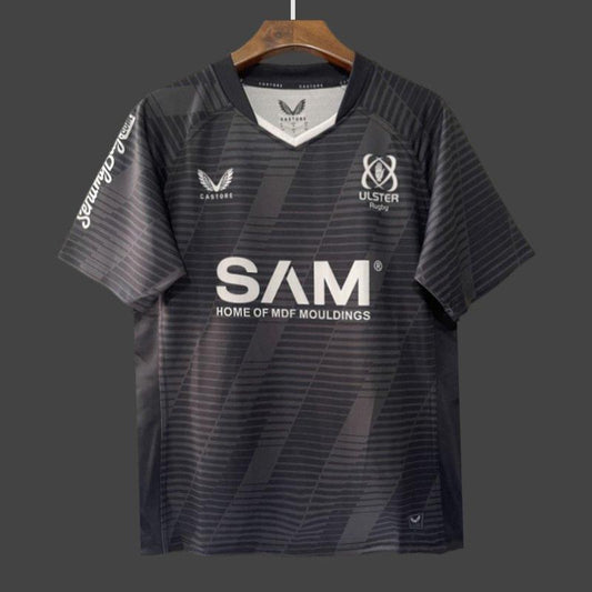 25/26 Ulster Rugby Black with Horizontal Stripe Pattern Jersey