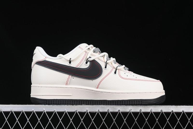 Nike Air Force 1 '07 Low Supreme Collaboration - Beige Red Lace-Up Low-Top Casual Sneakers SJ1198-104