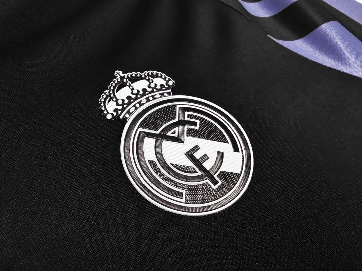 Retro 16/17 Real Madrid Black with Purple Long Sleeve Jersey