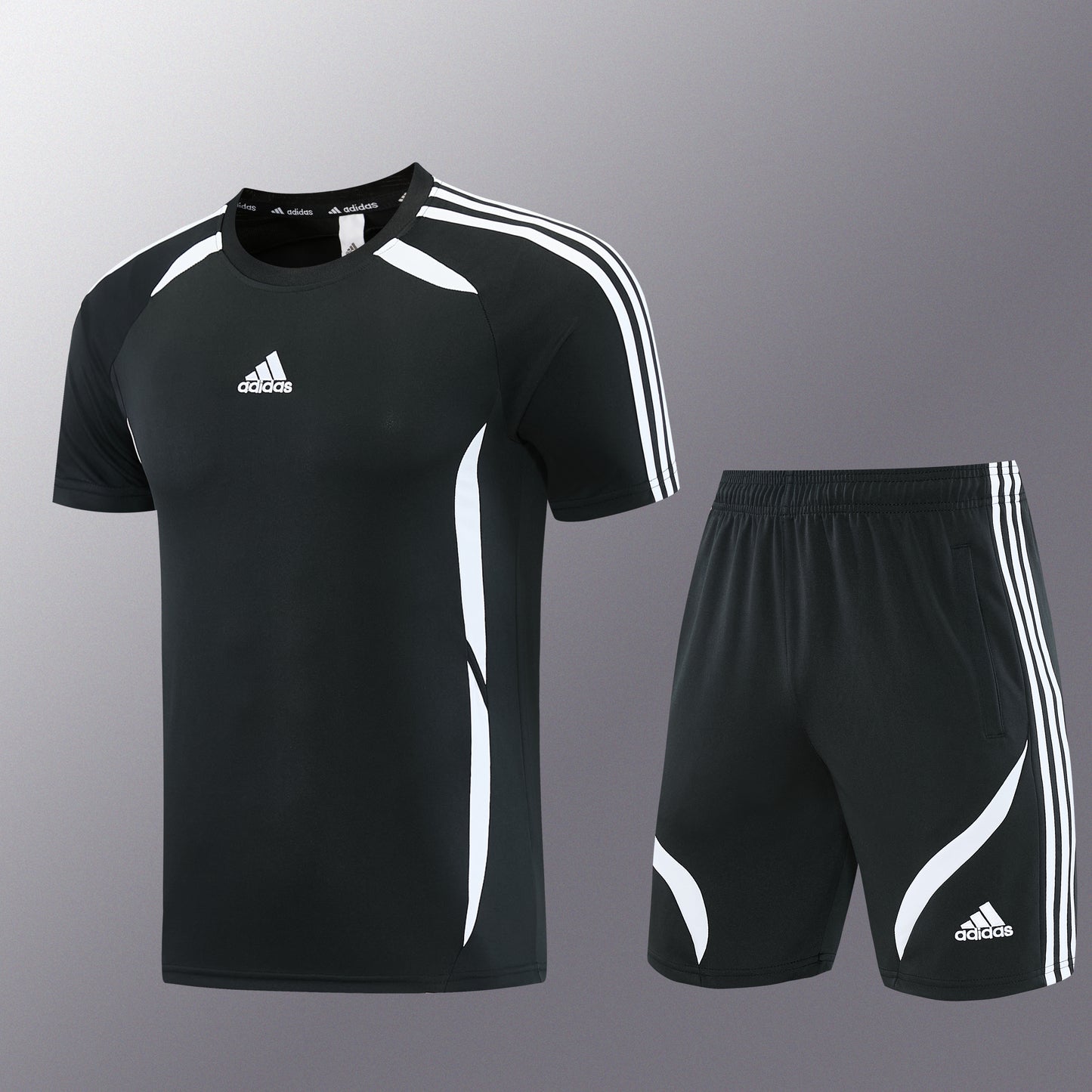 AD16 black shorts suit S-2XL