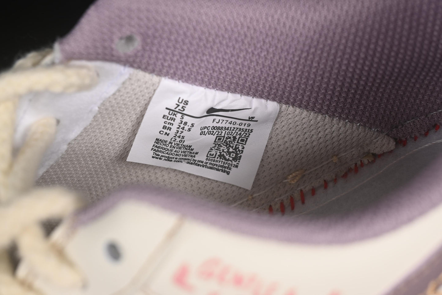 Nike Air Force 1'07 Low Purple Rabbit Baby Casual Sneakers - FJ7740-910