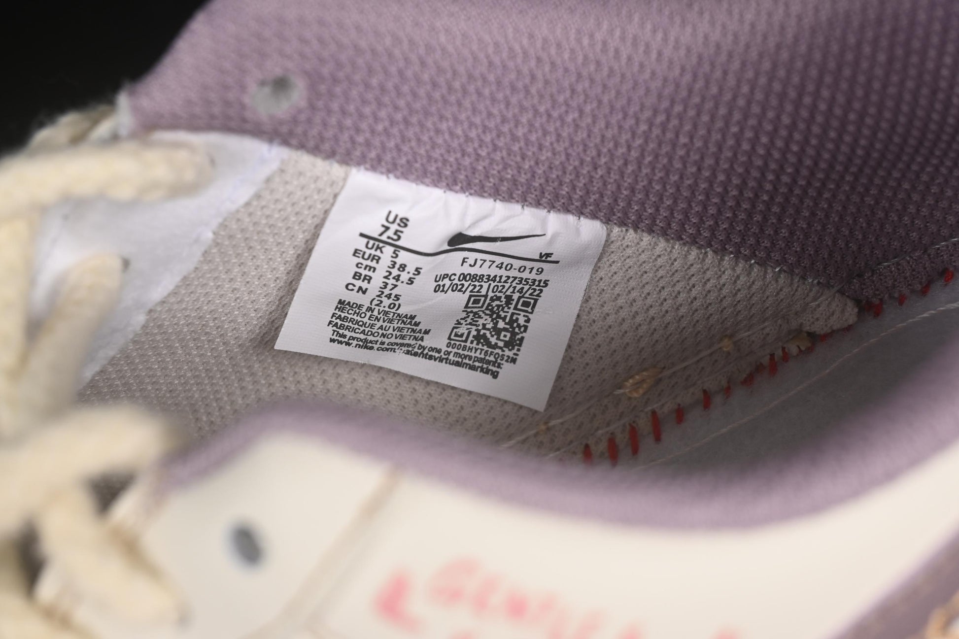 Nike Air Force 1'07 Low Purple Rabbit Baby Casual Sneakers - FJ7740-910