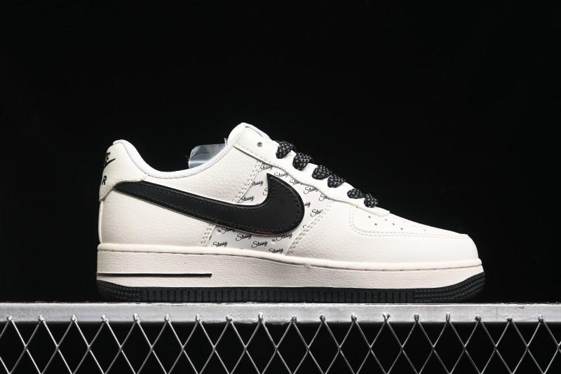 Nike Air Force 1 '07 Low Stussy Collaboration - Black Sail Metallic Silver - XZ3328-506