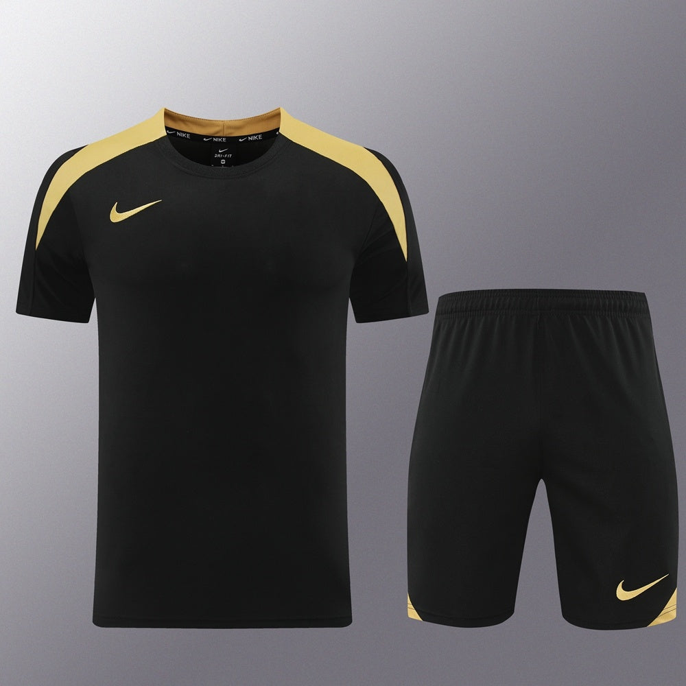 ND05 black gold shorts suit S-2XL