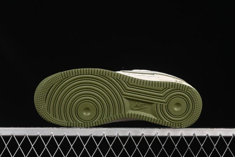 Nike Air Force 1 '07 Low Supreme Collaboration Military Green Multi Swoosh Casual Sneakers - XX3168-148
