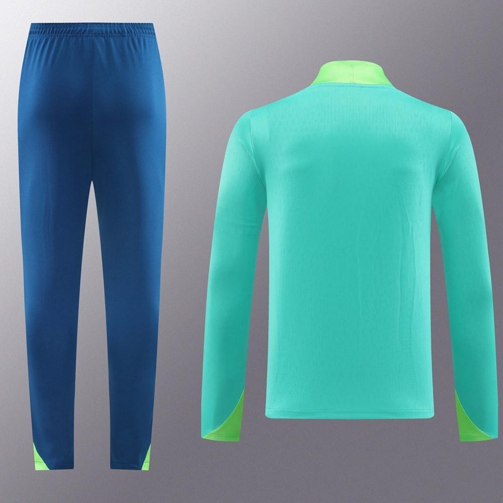 2025 Brazil Lake Green Half Zipper Jacket+Long Pants