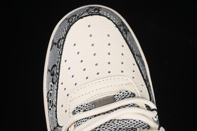 Nike Air Force 1'07 Low Gucci Collaboration Grey Pattern Drawstring Casual Sneakers - YX5066-319