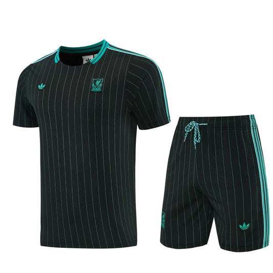 26/27 Liverpool Black Short Sleeve+Soccer Shorts