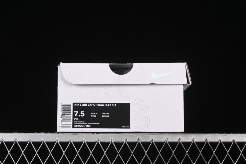Nike Vapormax Flyknit Breathable Casual Running Shoes with Full-Length Air Cushion - 849558-100