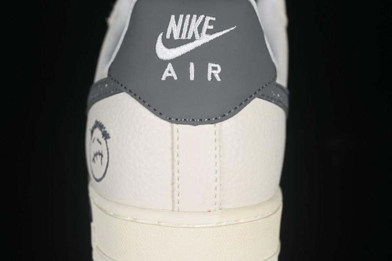 Nike Air Force 1 '07 Low Casual Sneakers in Light Grey with Custom Hardware - DF0188-036