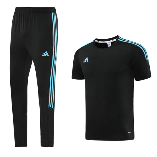 AD02 black and blue trousers suit S-2XL